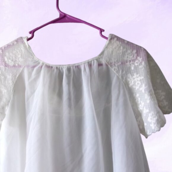 Radcliffe vintage coquette nightgown nightie lingerie bow lace in white/ivory L - Picture 4 of 11